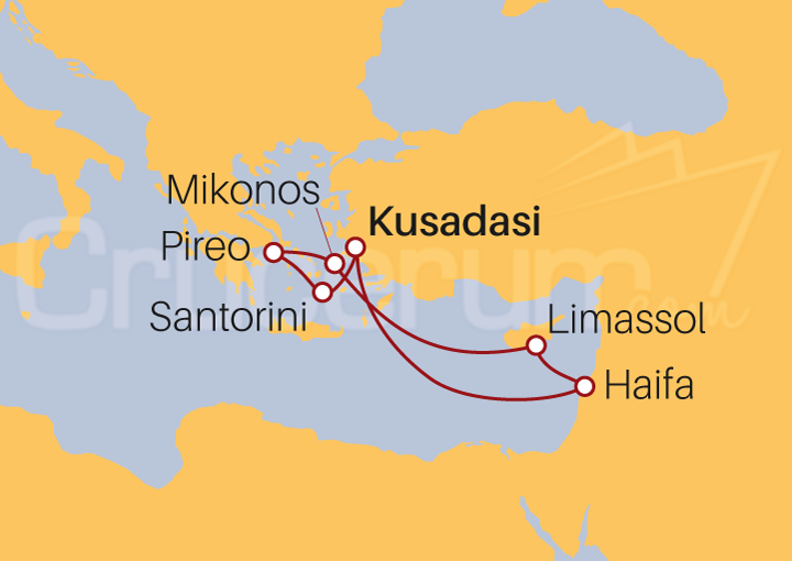 Itinerario Crucero Crucero Mediterráneo Oriental 2023