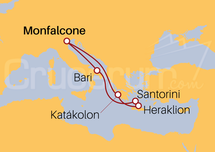 Itinerario Crucero Italia, Grecia