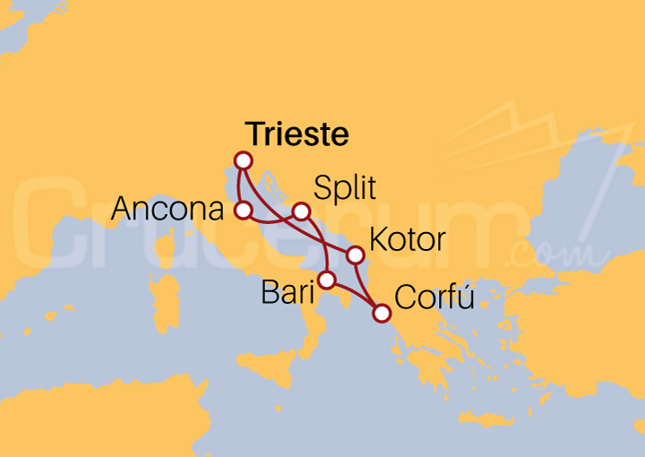 Itinerario Crucero Crucero Maravilla Adriática desde Trieste 2022