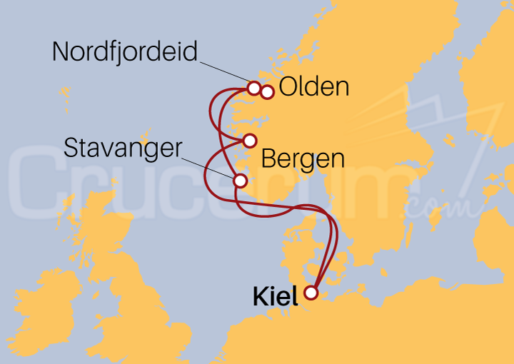 Itinerario Crucero Crucero Noruego 2023