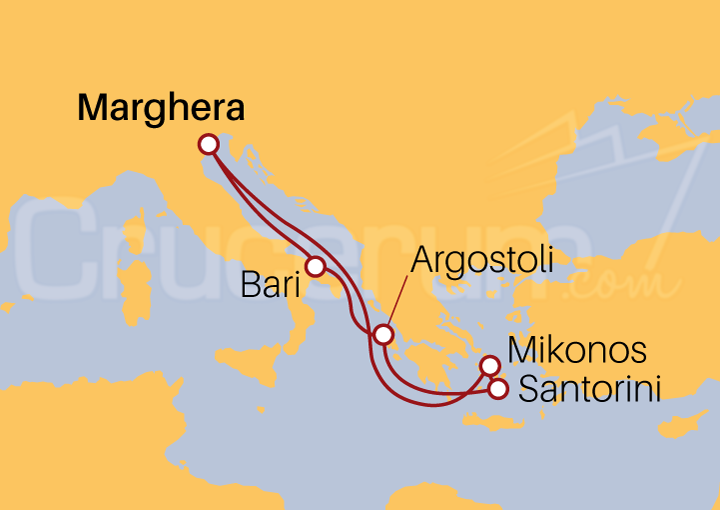 Itinerario Crucero Islas griegas desde Venecia 2022