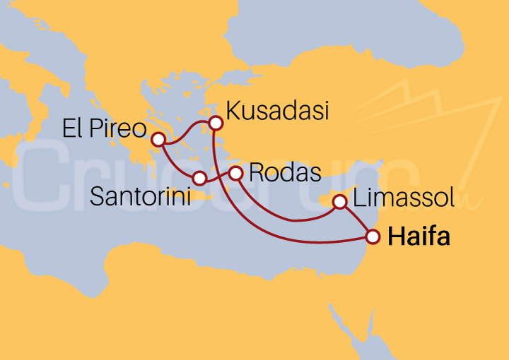 Itinerario Crucero Crucero Mediterráneo Oriental desde Haifa 2022