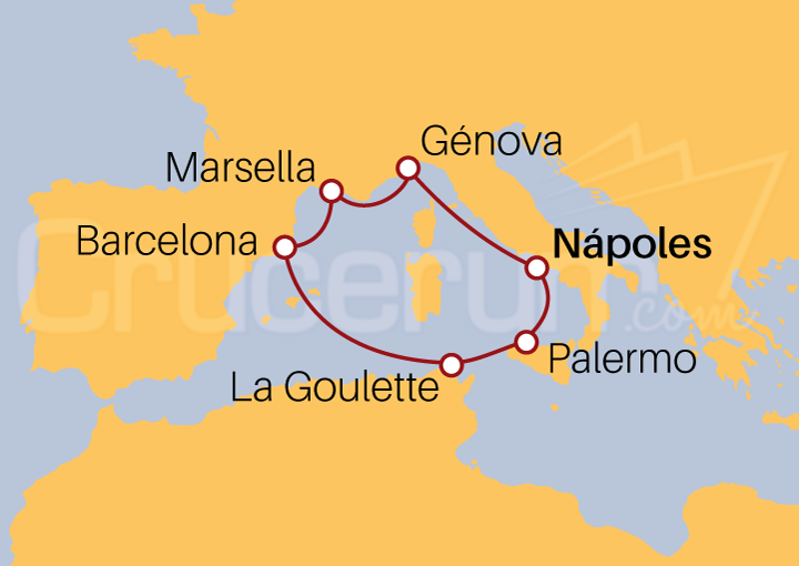 Itinerario Crucero Crucero Mediterráneo Tunecino desde Nápoles 2022