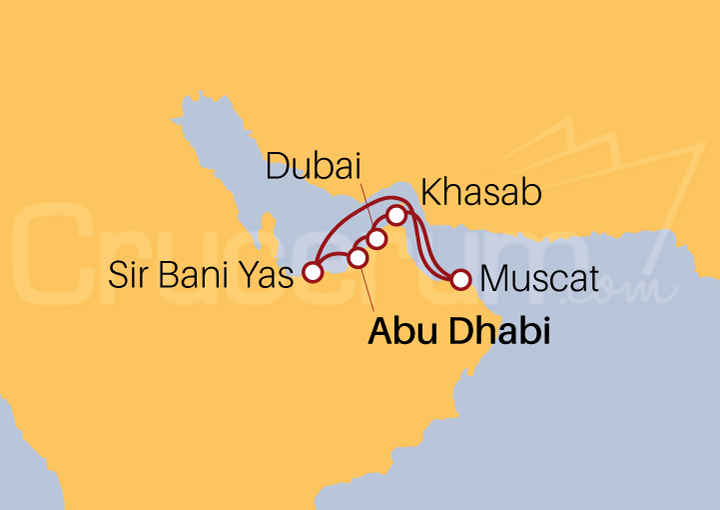Itinerario Crucero Crucero Pérsico desde Abu Dhabi II 2022/23