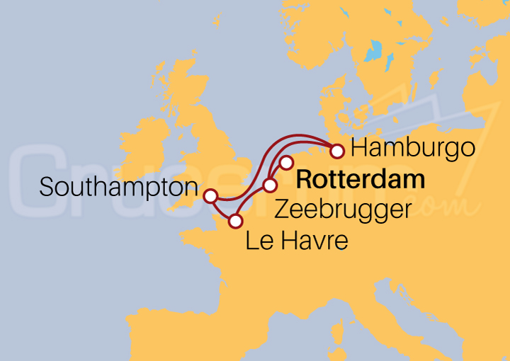 Itinerario Crucero Crucero Norte de Europa desde Rotterdam II 2023