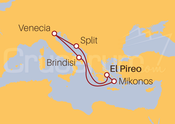Itinerario Crucero Crucero Mediterráneo Oriental desde Pireo 2023