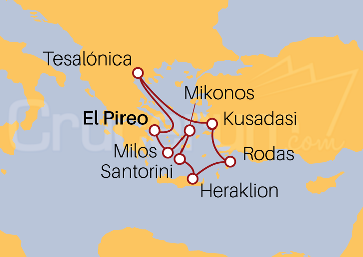 Itinerario Crucero Egeo Idílico desde Pireo 2022