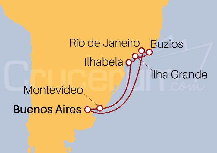 Itinerario Crucero Crucero por Sudamérica desde Buenos Aires II 2023