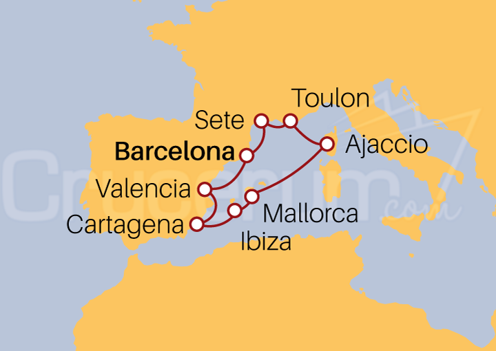 Itinerario Crucero Crucero Mediterráneo desde Barcelona II