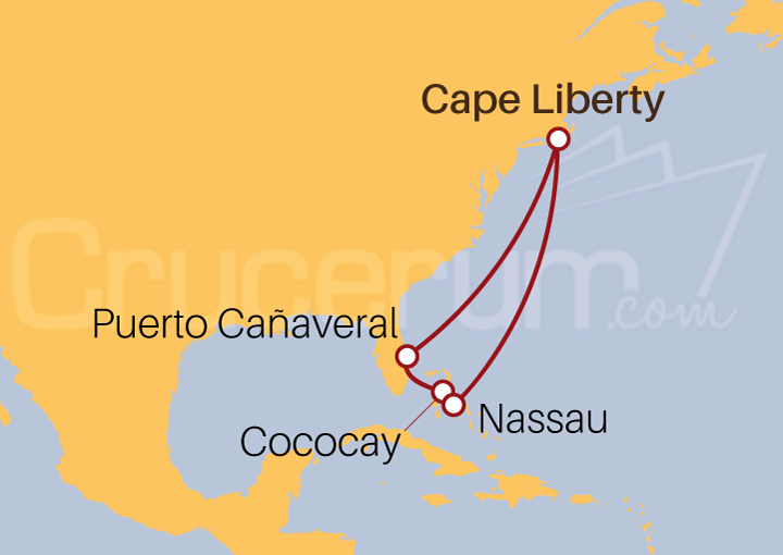Itinerario Crucero Crucero Caribe desde Estados Unidos