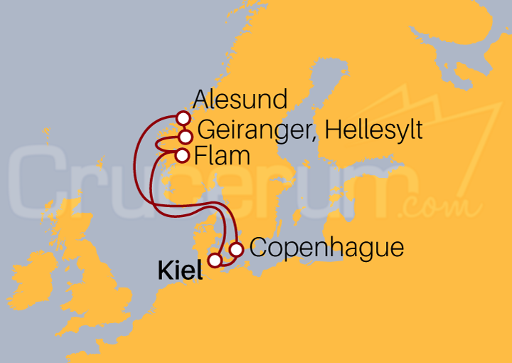 Itinerario Crucero Crucero Fiordos Noruegos II 2022