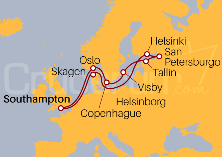 Itinerario Crucero Crucero desde Southampton 2023