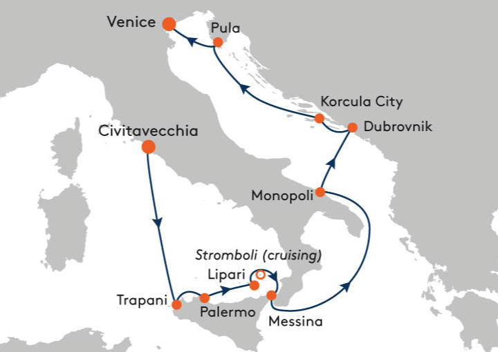 Itinerario Crucero Crucero Mediterráneo y Adriático