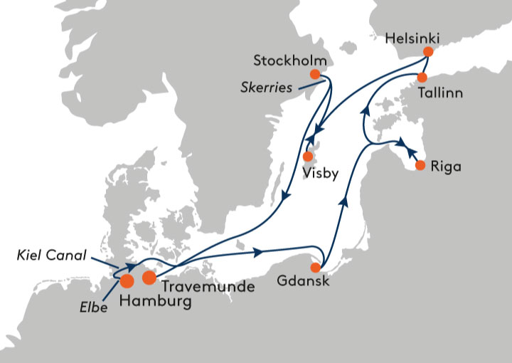 Itinerario Crucero Crucero Tesoros del Báltico