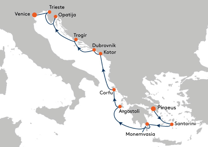 Itinerario Crucero Crucero el encanto del Adriático