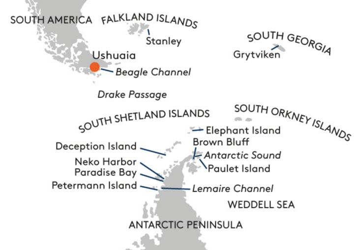 Itinerario Crucero Crucero Gran expedición en territorio de pingüinos