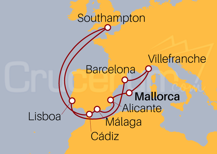 Itinerario Crucero Crucero Gran Mediterráneo 2022