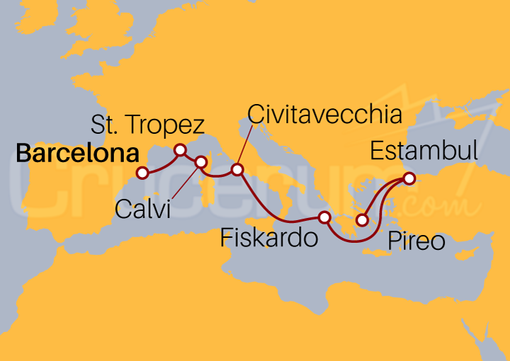 Itinerario Crucero Crucero Inaugural desde Barcelona