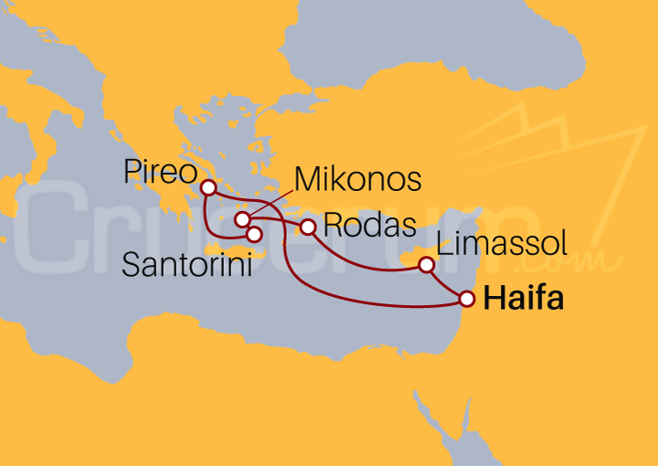 Itinerario Crucero Islas griegas desde ISRAEL 2022