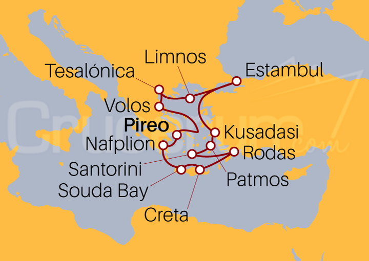 Itinerario Crucero Crucero por Islas Griegas