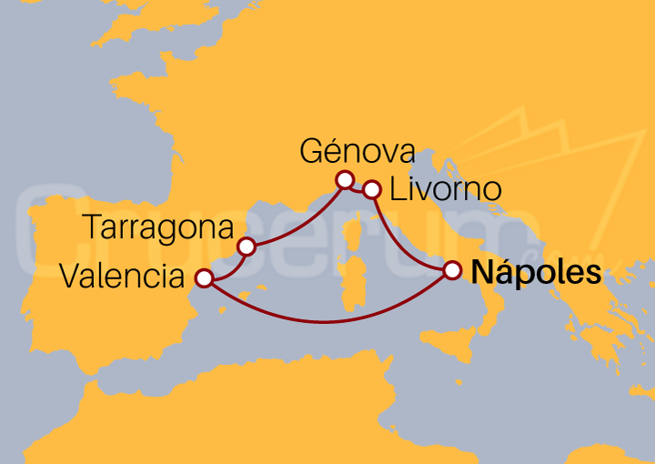 Itinerario Crucero Crucero Mediterráneo desde Nápoles