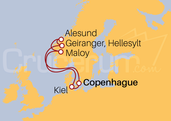 Itinerario Crucero Crucero Fiordos Noruegos IV 2023