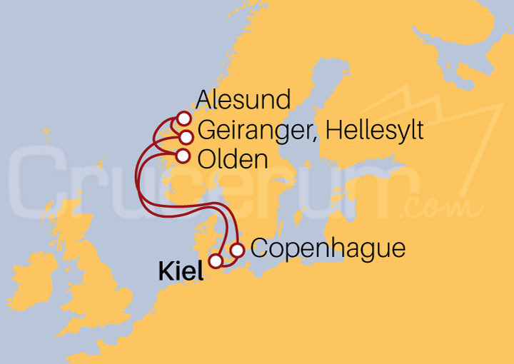 Itinerario Crucero Crucero Copenhague y Noruega 2023