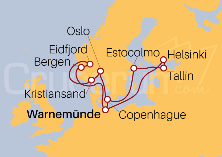 Itinerario Crucero Crucero Maravilla Báltica y Fiordos II 2022