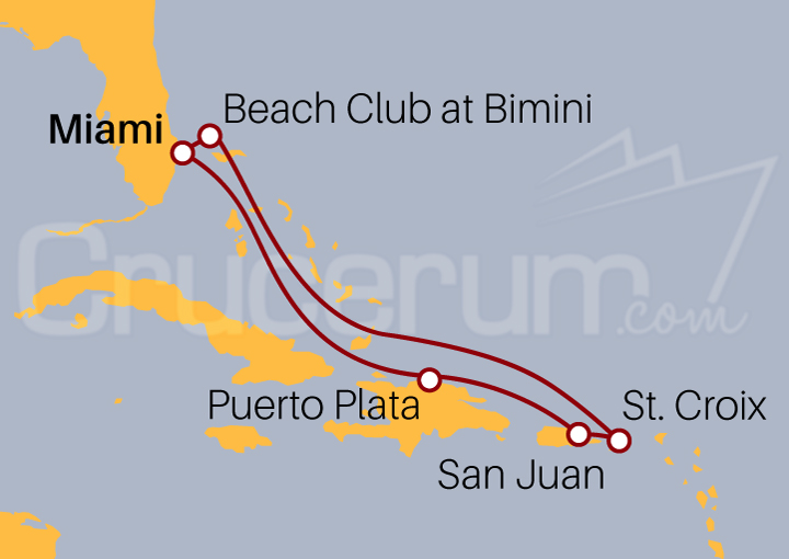 Itinerario Crucero El encanto Dominicano y de Puerto Rico