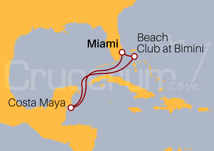 Itinerario Crucero Crucero Costa Maya desde Miami VIII 2023