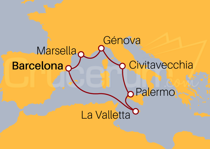 Itinerario Crucero Mediterráneo desde Barcelona II
