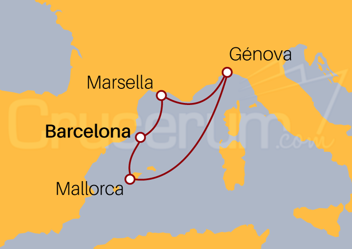 Itinerario Crucero Crucero Mini desde Barcelona 2023