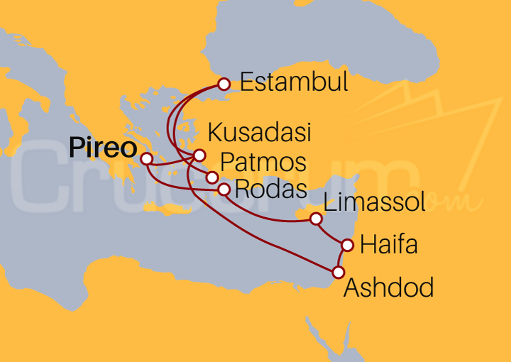Itinerario Crucero Islas Griegas, Turquía e Israel