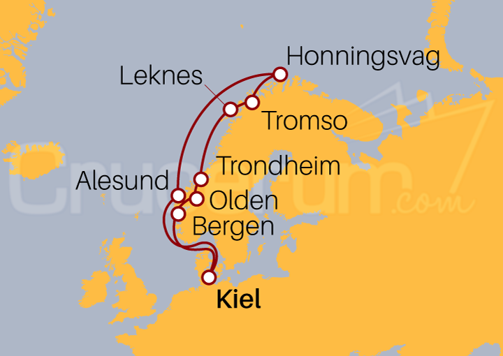 Itinerario Crucero Noruega desde Kiel