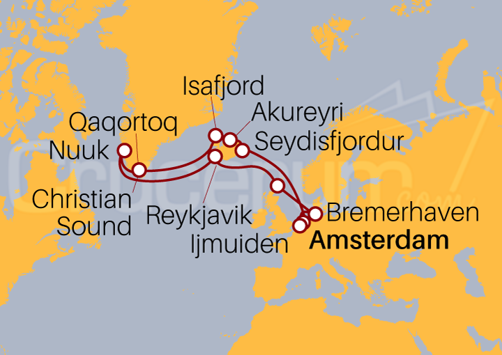 Itinerario Crucero Islandia y Groenlandia