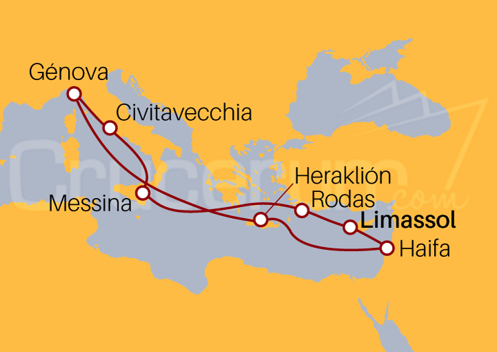 Itinerario Crucero Crucero Mediterráneo Oriental desde Limassol 2023