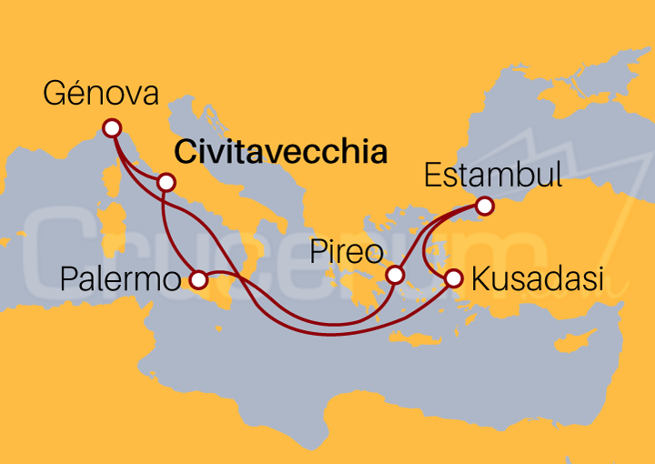 Itinerario Crucero Crucero Mediterráneo Oriental IV 2023