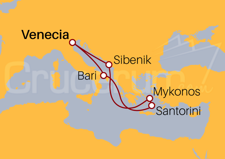 Itinerario Crucero Crucero Islas Griegas desde Venecia II 2023