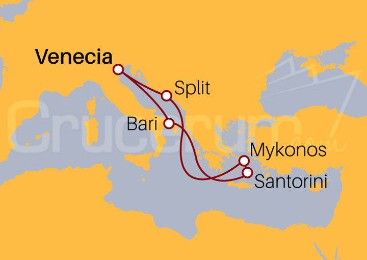 Itinerario Crucero Crucero Islas Griegas desde Venecia 2023