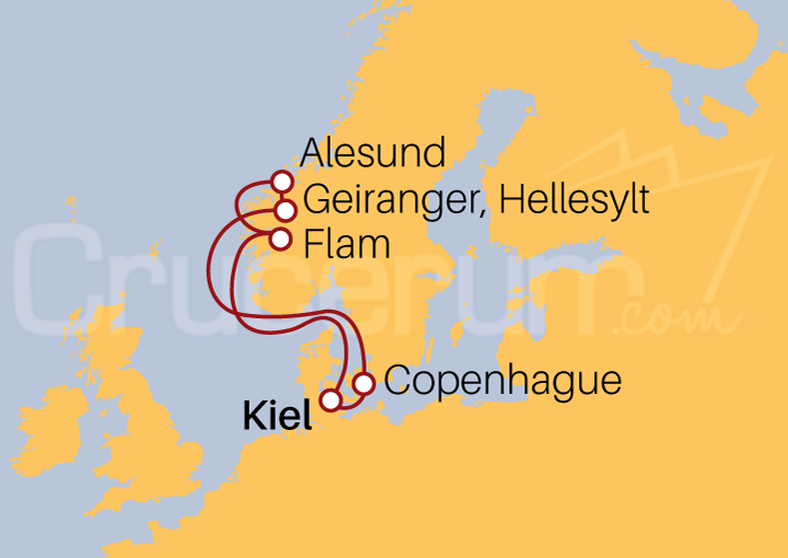 Itinerario Crucero Crucero Fiordos Noruegos 2023