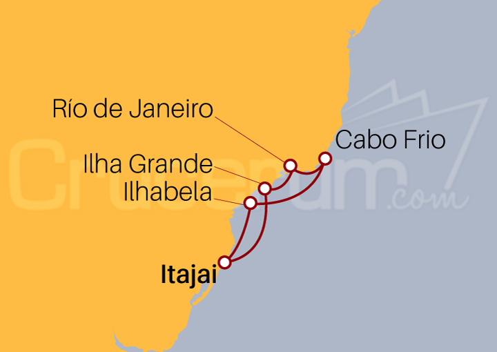 Itinerario Crucero Crucero por Brasil desde Itajai 2022