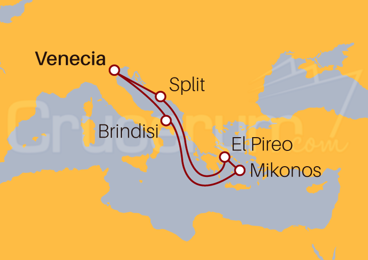 Itinerario Crucero Adriático y Griegas
