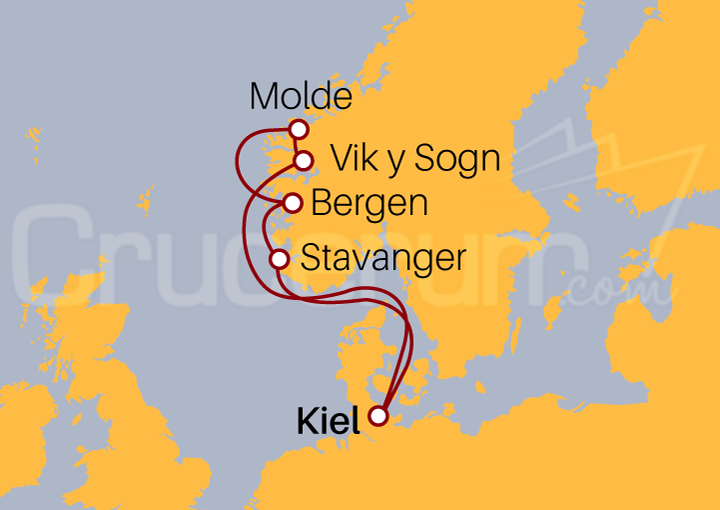 Itinerario Crucero Crucero Fiordos Noruegos III 2023