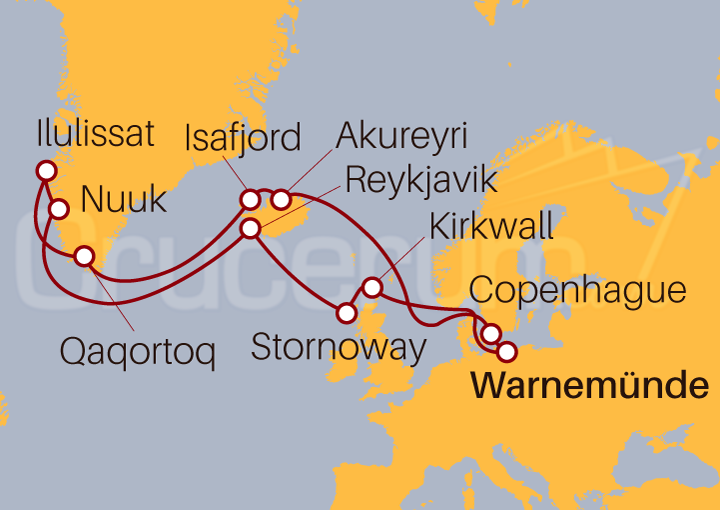 Itinerario Crucero Crucero Gran Norte de Europa 2023