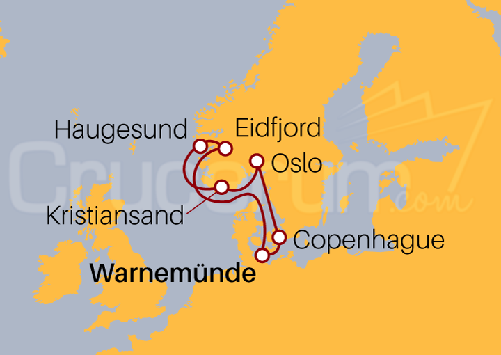 Itinerario Crucero Crucero Fiordos Noruegos II 2023