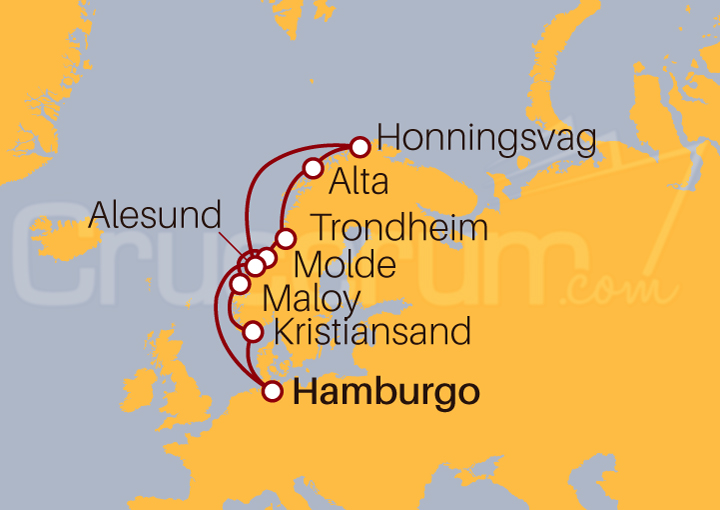 Itinerario Crucero Crucero Maravillosa Noruega 2023
