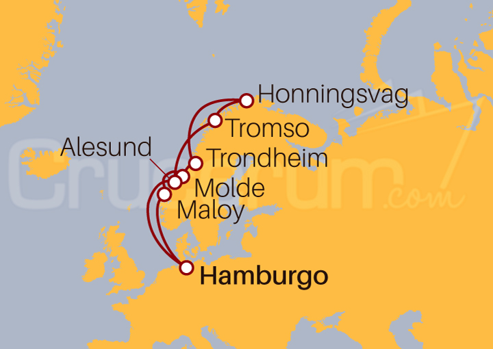 Itinerario Crucero Crucero Fiordos Noruegos 2023