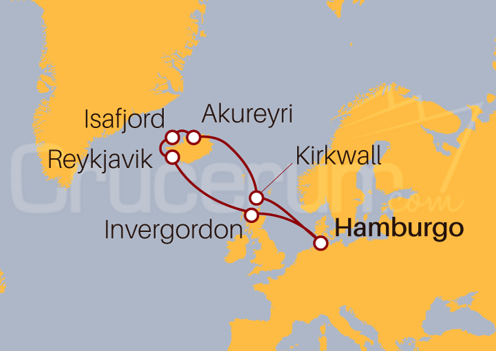 Itinerario Crucero Crucero Norte de Europa 2023