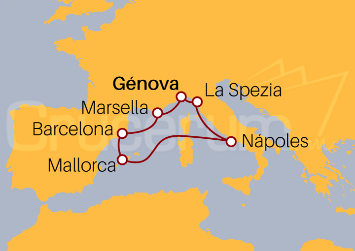 Itinerario Crucero Mediterráneo entre 2022 y 2023 I