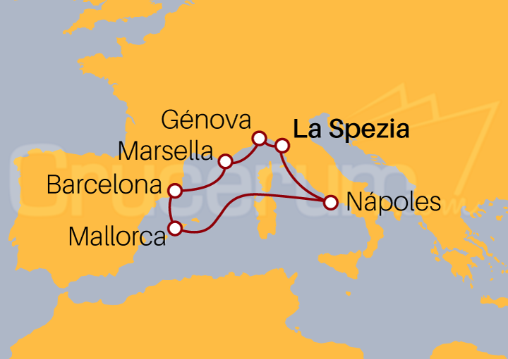 Itinerario Crucero Mediterráneo entre 2022 y 2023 IV